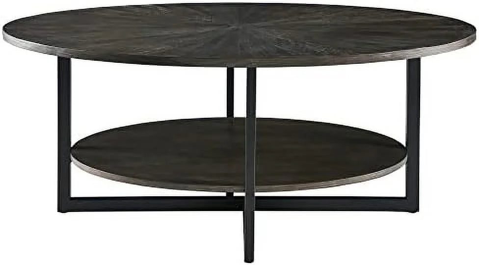 Oval Coffee Table with Umbrella Shaped Top Solid Wood Rustic Brown N244469