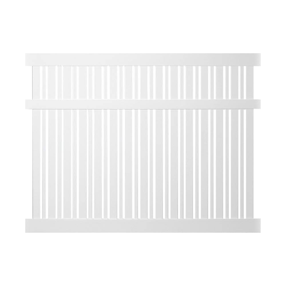 White Vinyl Semi-Privacy Fence Panel Kit Y464110