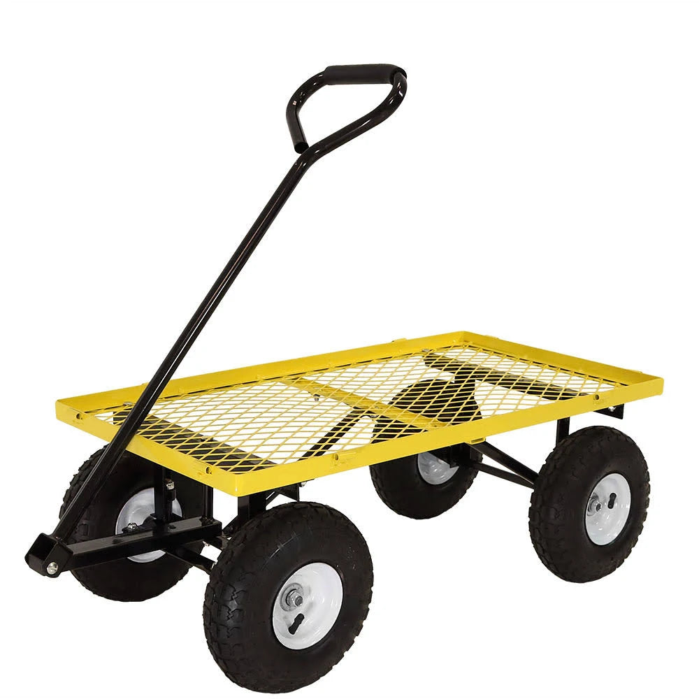 Yellow Utility Cart with Folding Sides and Liner Set M5652