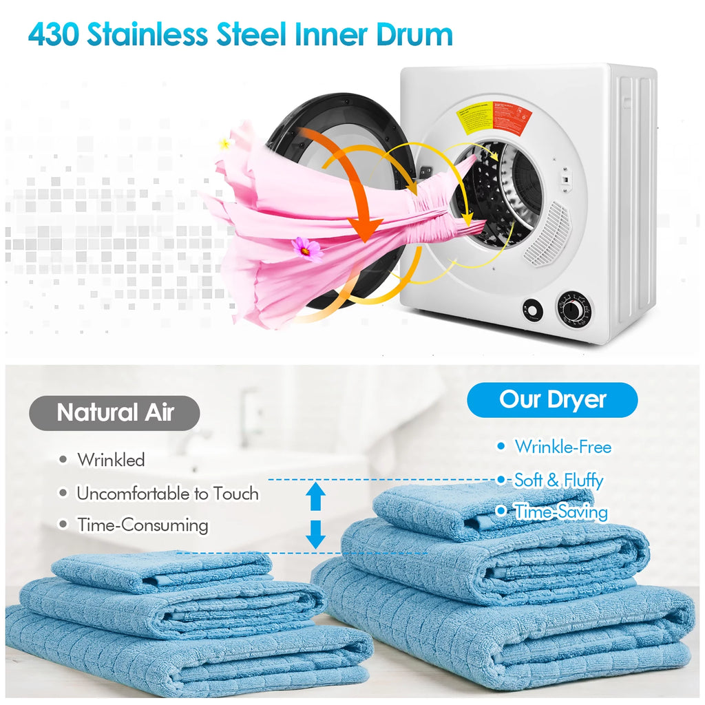 1350W Electric Compact Laundry Dryer 13.2 LBS G9849