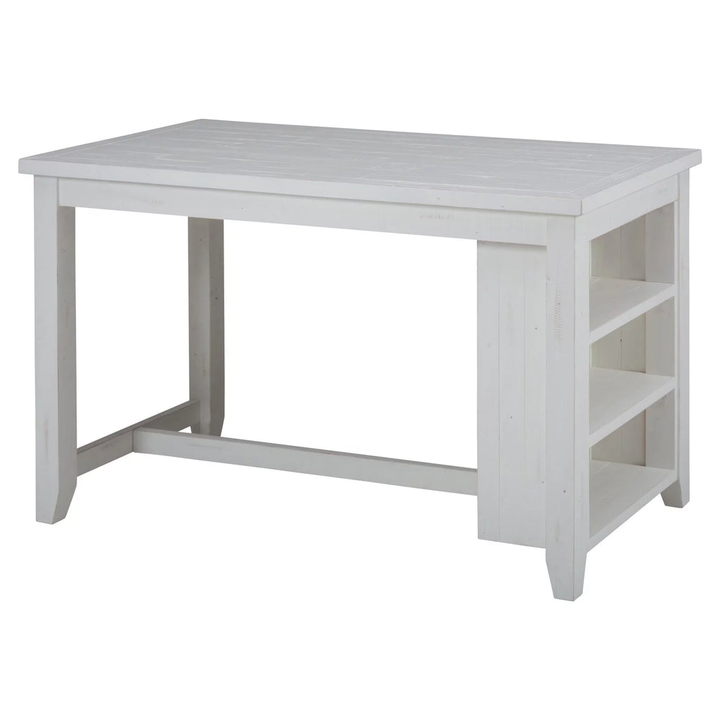 Solid Pine 60" Counter Height Table with 3 Shelf Storage C399