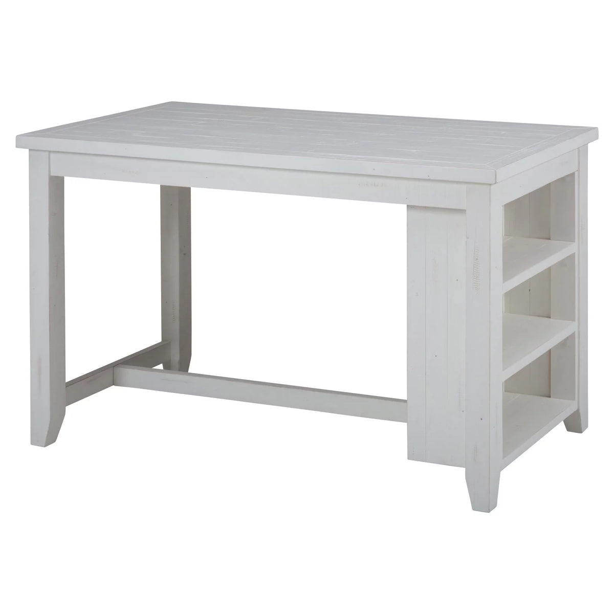 Solid Pine 60" Counter Height Table with 3 Shelf Storage C399