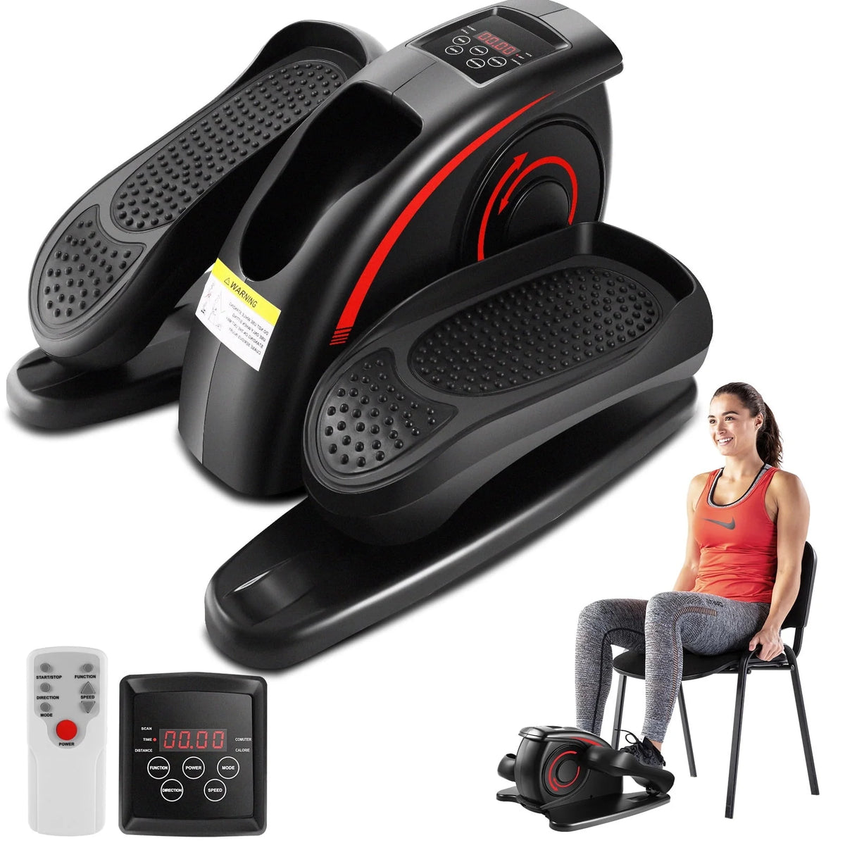 Under Desk Elliptical Pedal Exerciser with Remote & Data Monitor A725