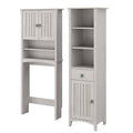 Linen White Oak Tall Cabinet and Over The Toilet Storage Cabinet H1931