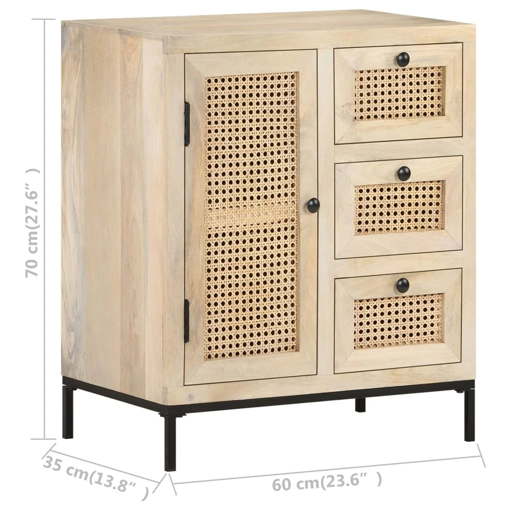Solid Mango Wood and Natural Cane Sideboard U42820