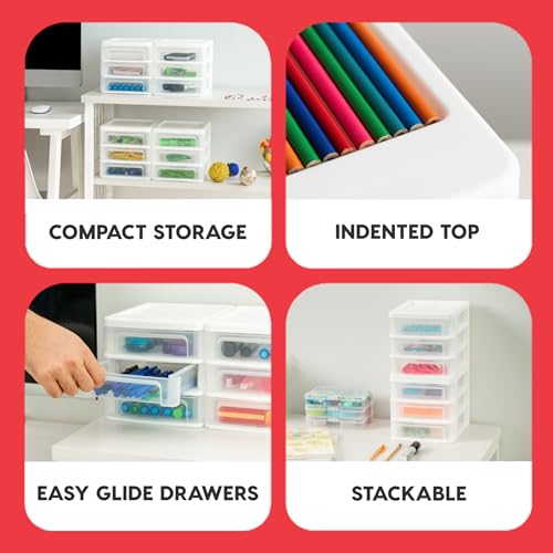 White 3-Drawer Plastic Desktop Organizer, 2 Pack V702274