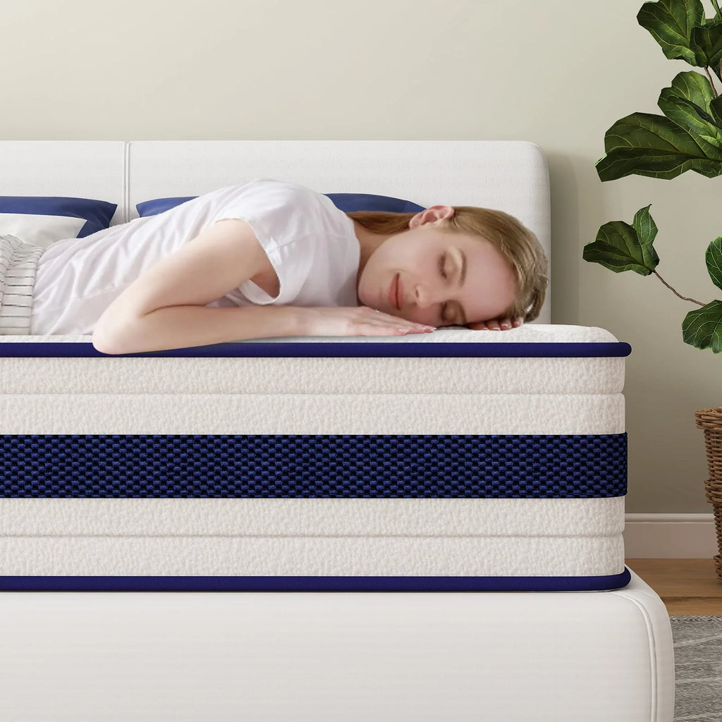 Queen 10 Inch Hybrid Memory Foam Mattress H4296