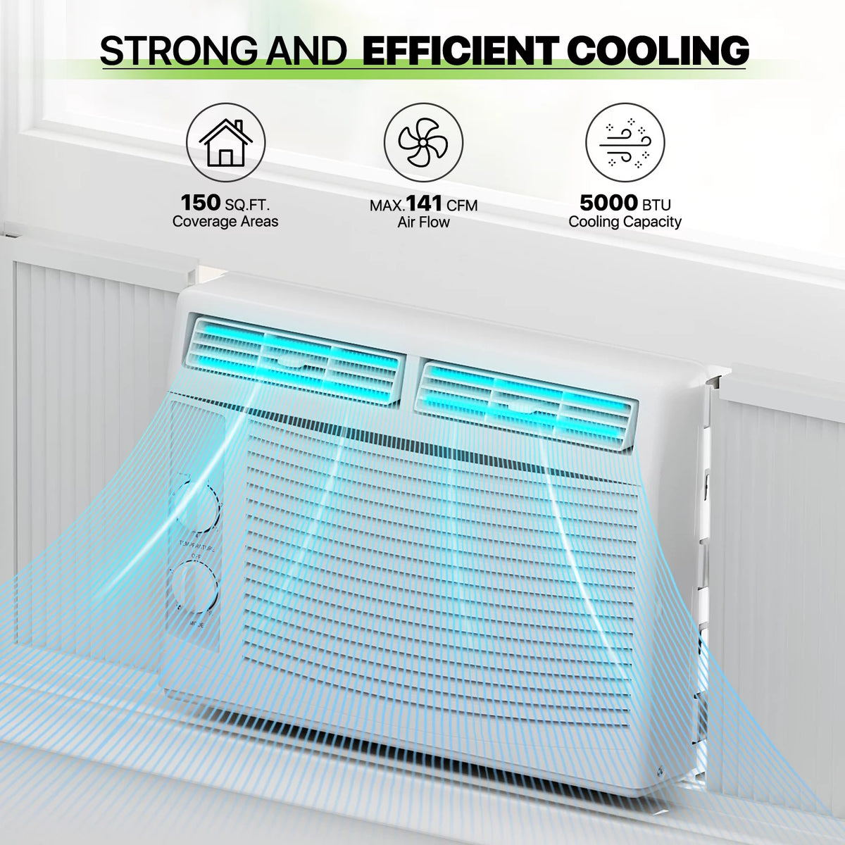 5,000 BTU 115V Window Air Conditioner with Multi-Speed Fan, White B544908