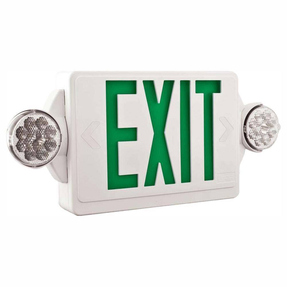Green LED Exit Sign Combo with Battery Backup L31791
