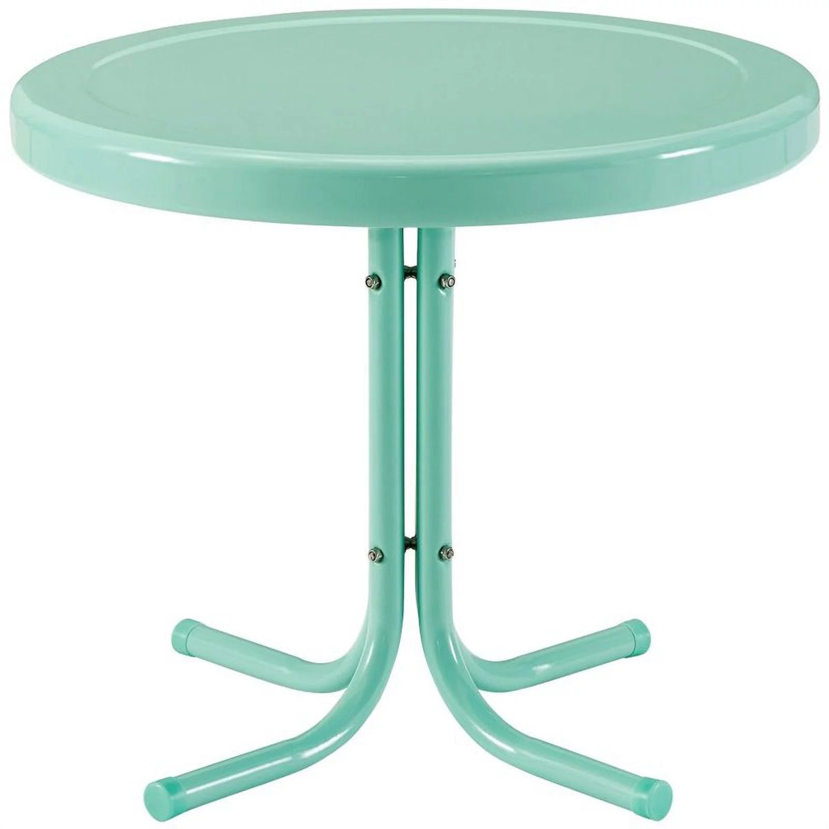 2 Piece Metal Patio End Table Set in Aqua Blue Z46128