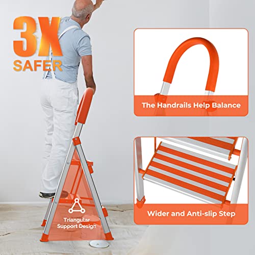 5 Step Aluminum Folding Step Ladder with Handgrip M866