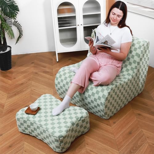 Checkerboard Fleece Bean Bag Chair H40363