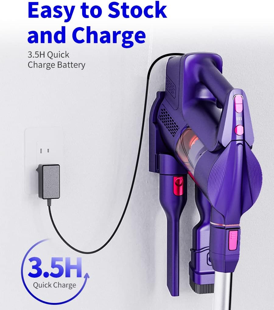 Cordless Vacuum Cleaner 24Kpa 40 min 250W Purple N18838