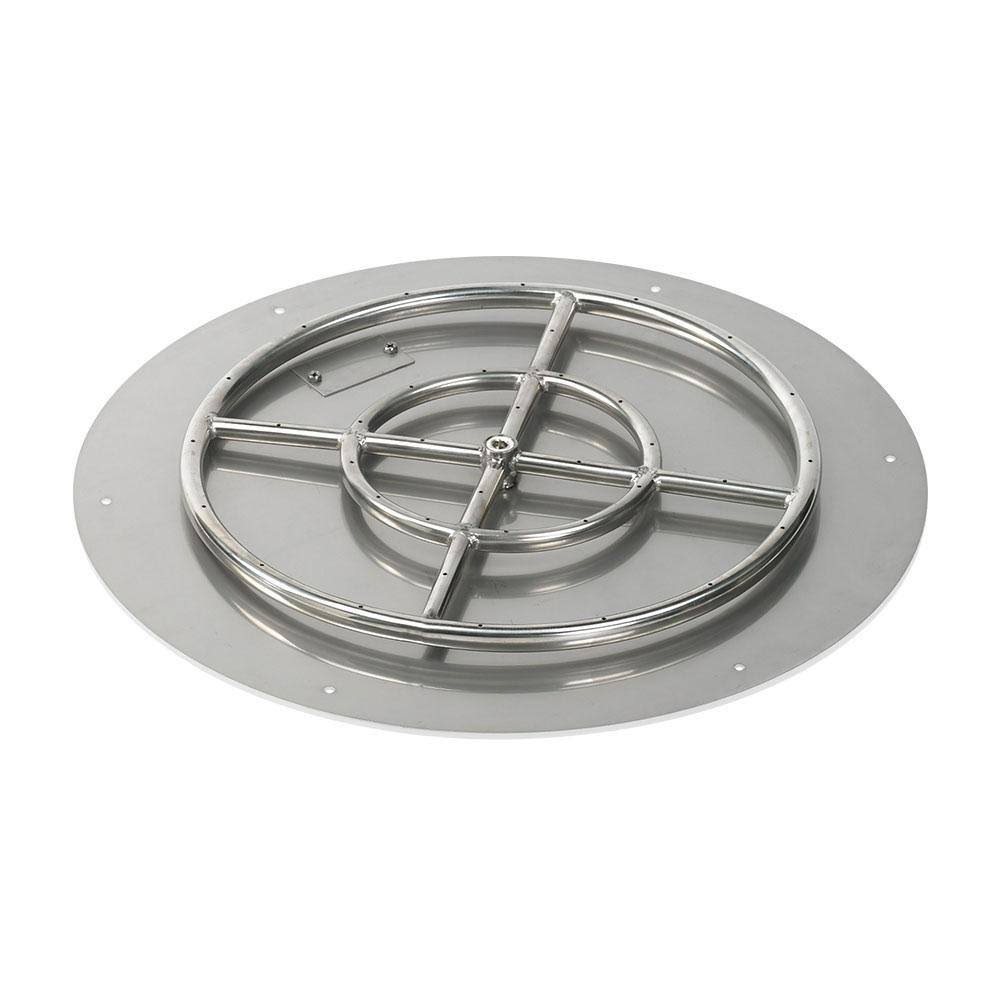 24x22 Round Stainless Steel Flat Pan with Spark Ignition Kit Natural Gas D839334