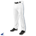 White with Navy Braid Open-Bottom Baseball Pant C808