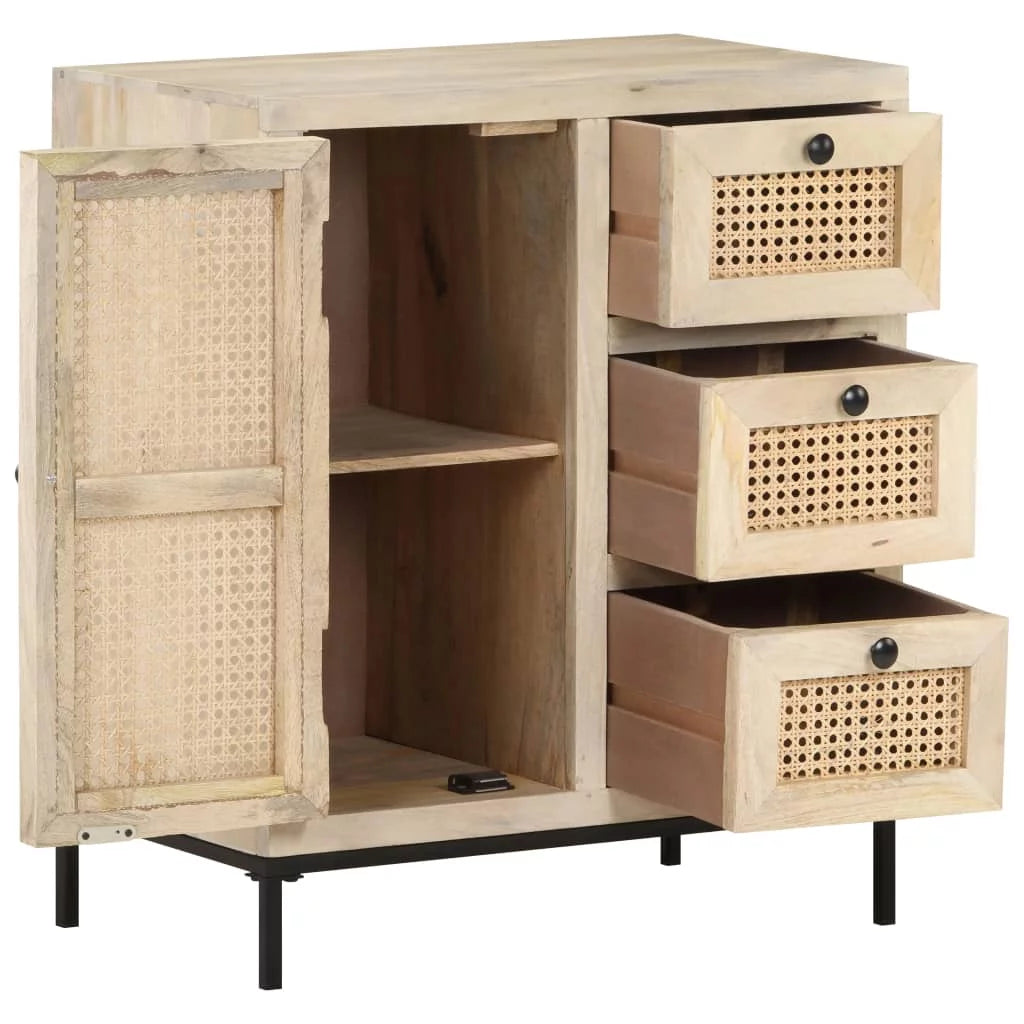 Solid Mango Wood and Natural Cane Sideboard U42820