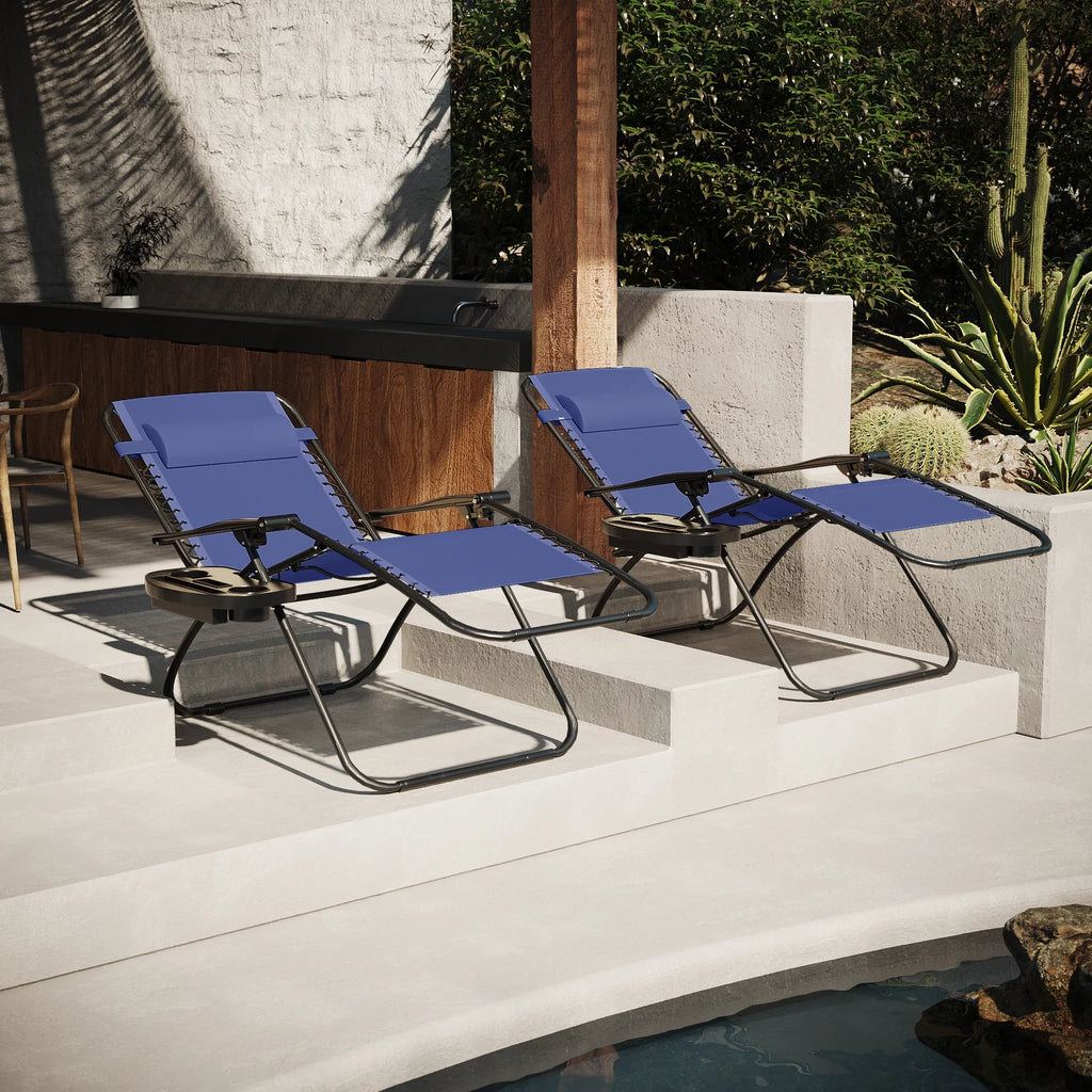 2 Pack Blue Zero-Gravity Chair M32601