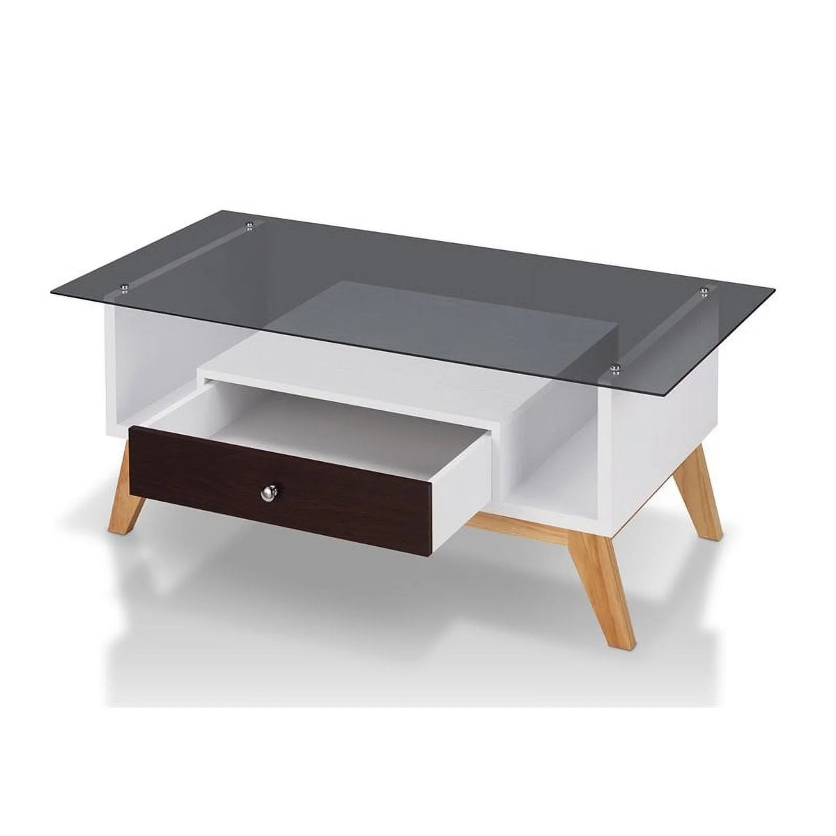 Mid-Century Glass Top Coffee Table S13004