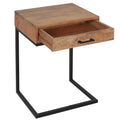 Brown Wood C-Table with Drawer V700247