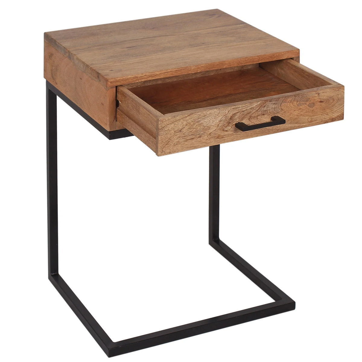 Brown Wood C-Table with Drawer V700247