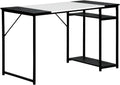 White 55.1 Inch Computer Desk with Shelves M121628