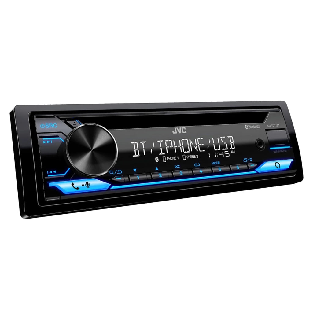 Single DIN Bluetooth CD Receiver with 6.5 Speakers and Install Kit O6630