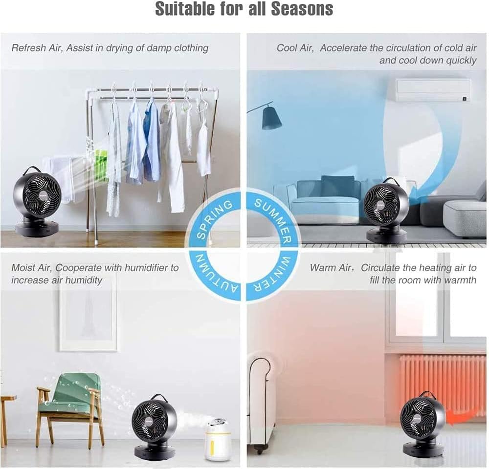 Air Circulator Fan, 8 Blade, 6 Speeds 4 Wind Modes, Oscillating, Pack of 2 I94319