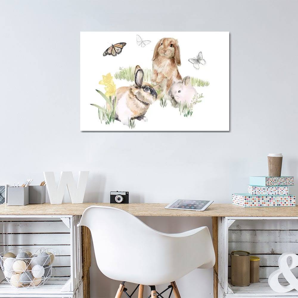 Canvas Art English Bunnies II Print Q88626
