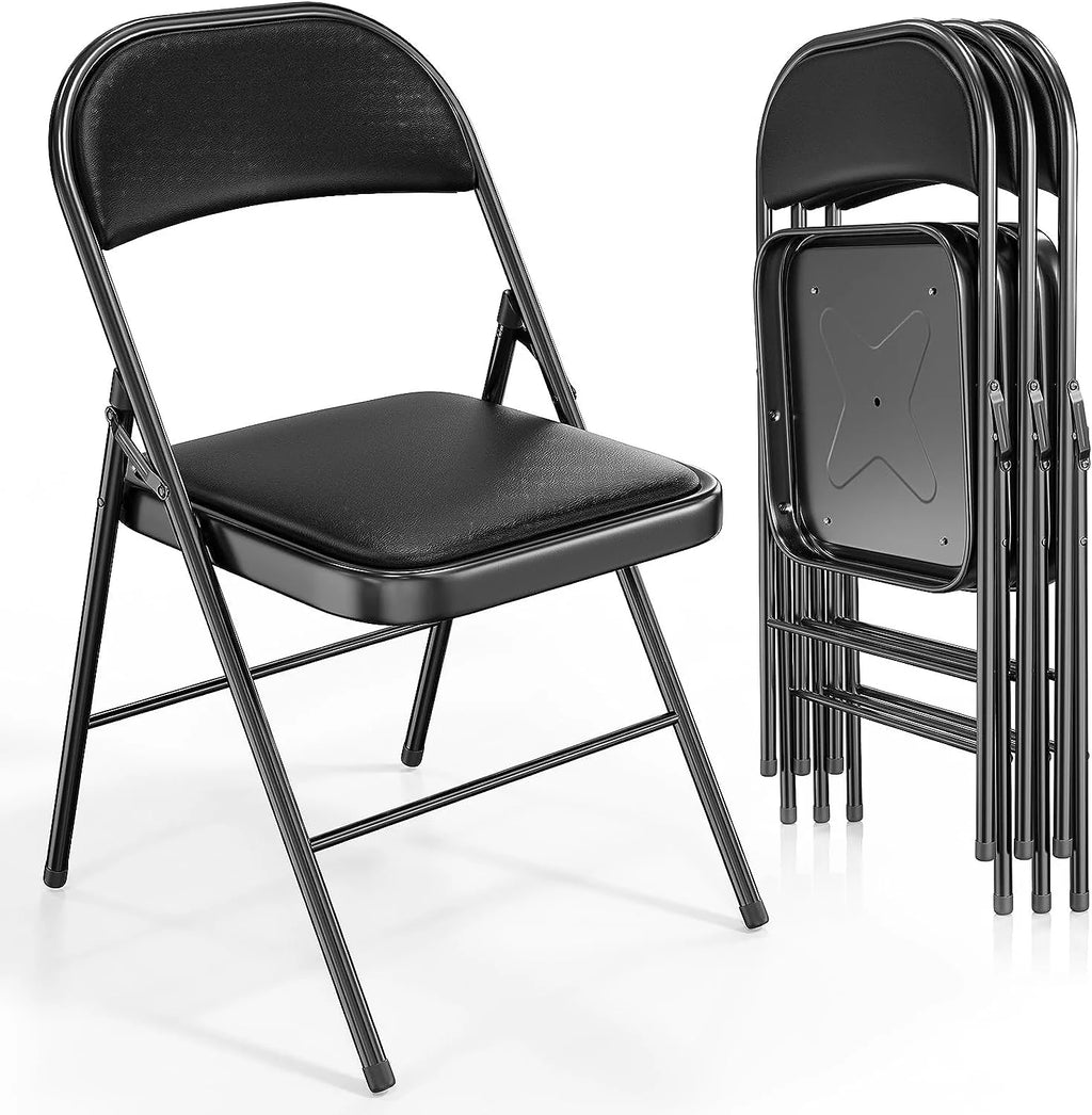 Black Set of 10 Folding Chairs J468