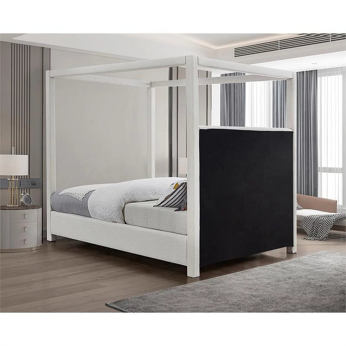 Cream King Bed V18958