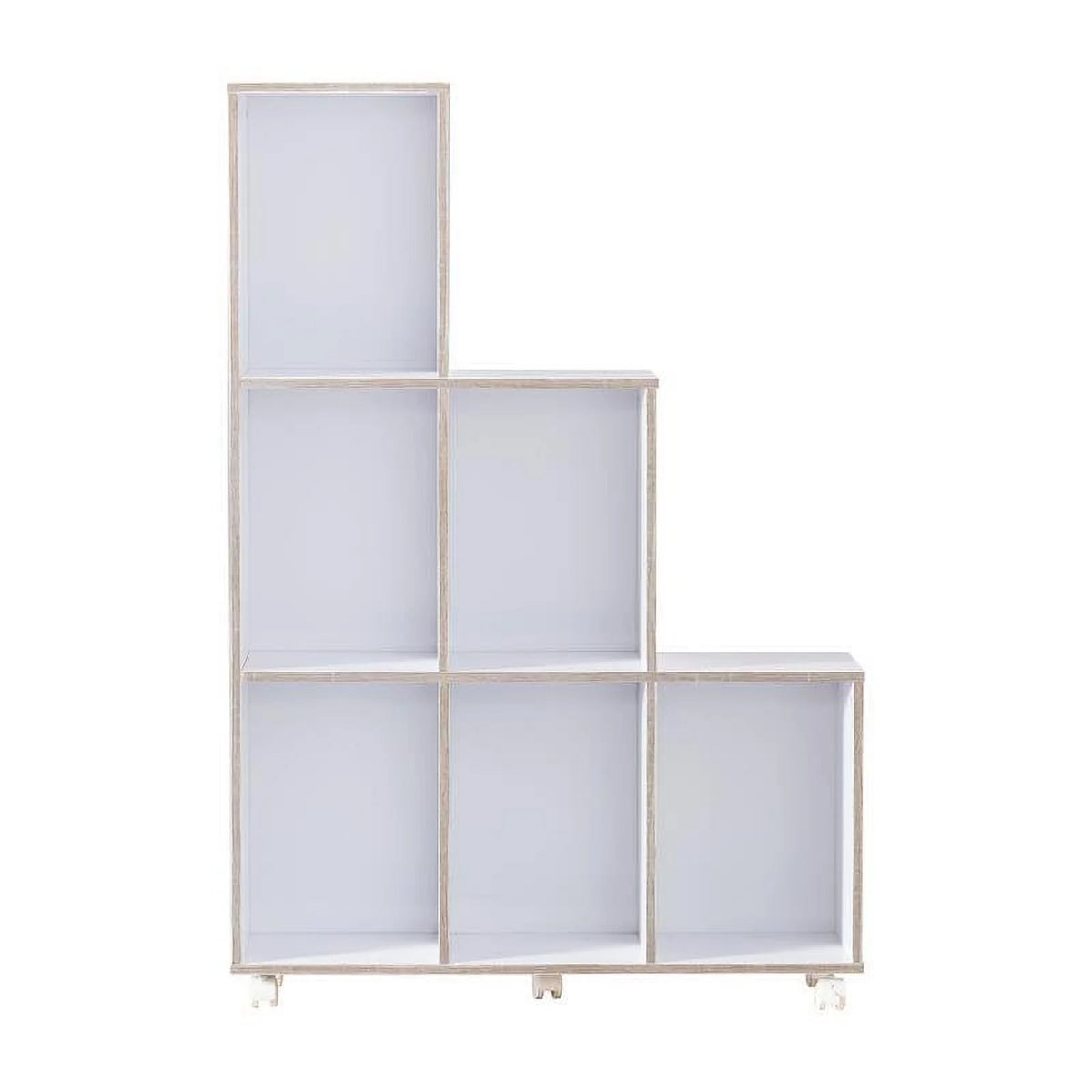 White Wood 6-Compartment Bookcase R119114