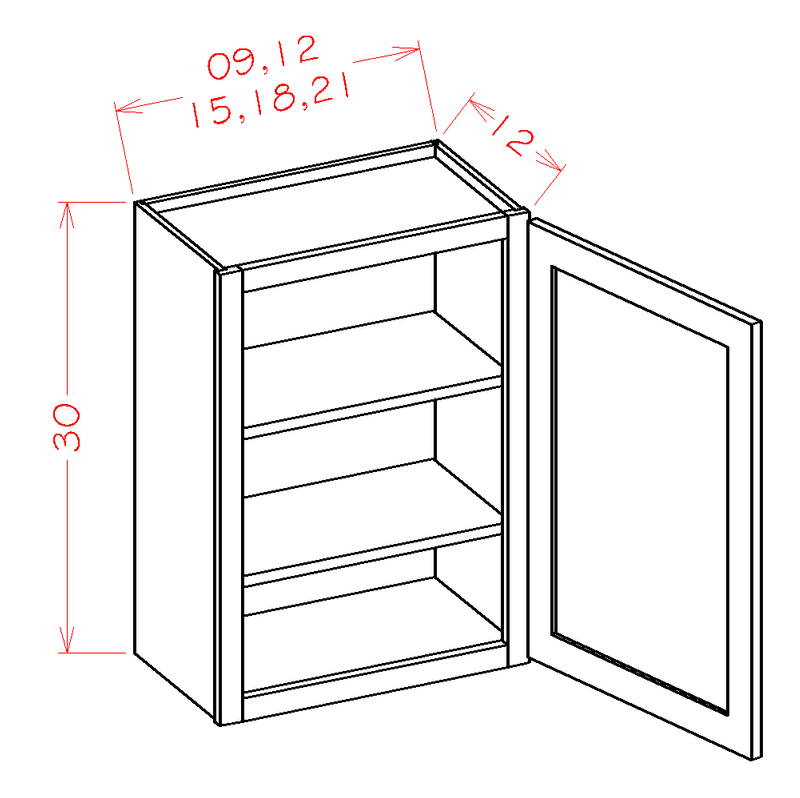 White 2 Doors 2 Shelves Wall Cabinet T784