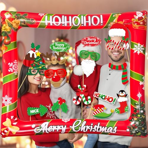 Christmas Photo Booth Props Inflatable Frame 32Pcs M1341