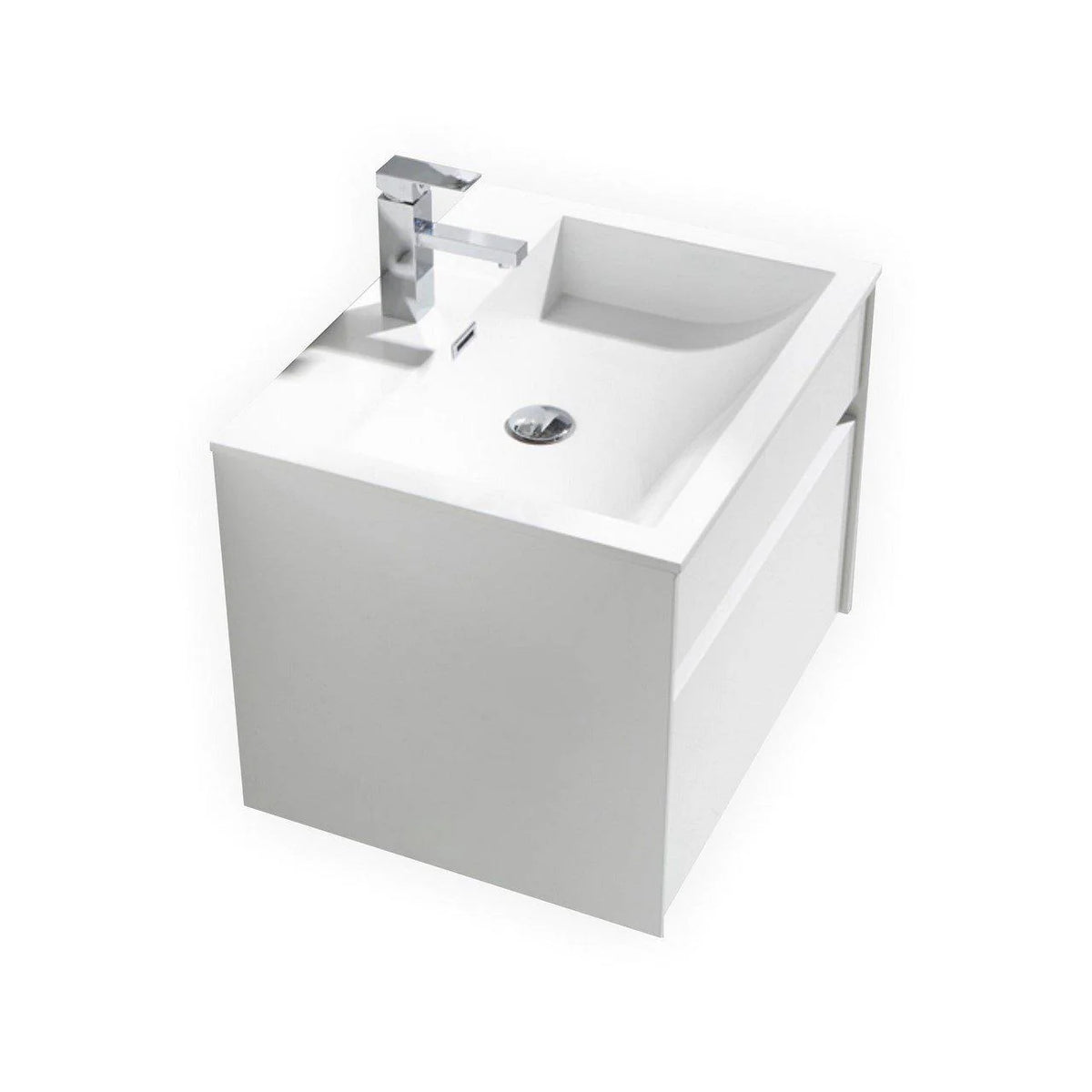 24 in. High Gloss White Wall Mount Bathroom Vanity B71625
