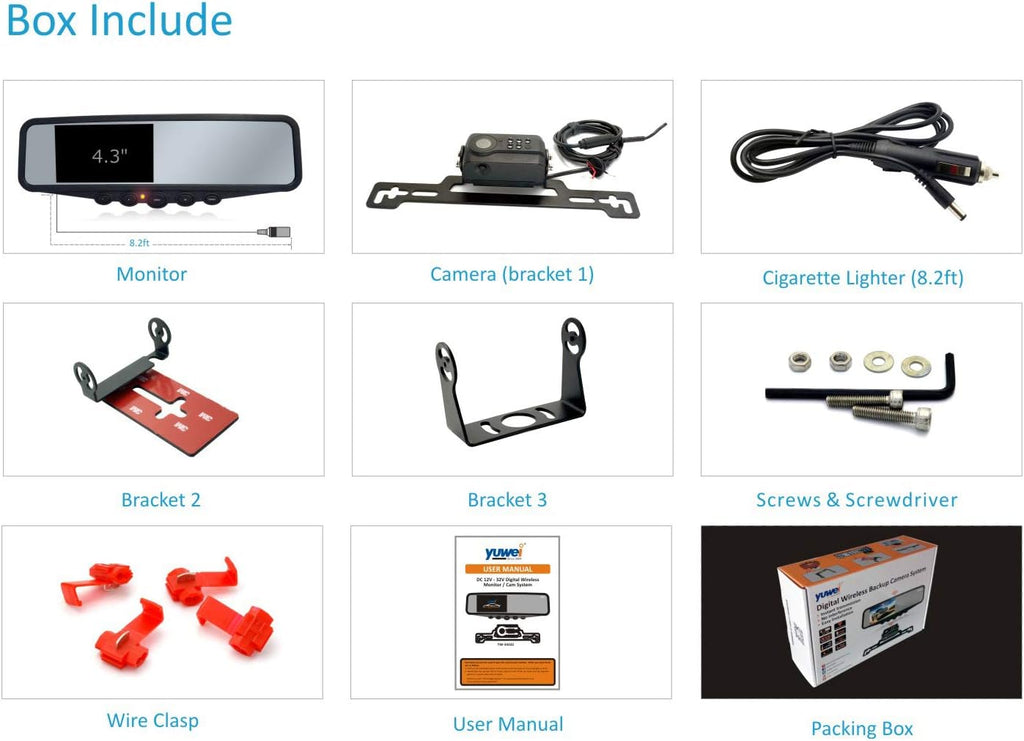 IP69K Waterproof Wireless Backup Camera System W843