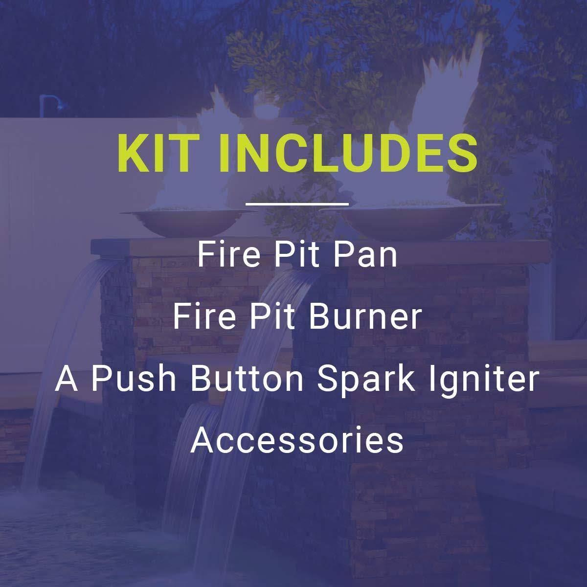 24x22 Round Stainless Steel Flat Pan with Spark Ignition Kit Natural Gas D839334