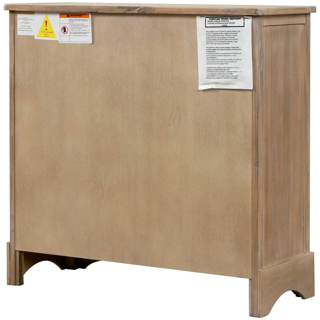 Rustic Storage Cabinet with 2 Drawers and 4 Fabric Basket R4540