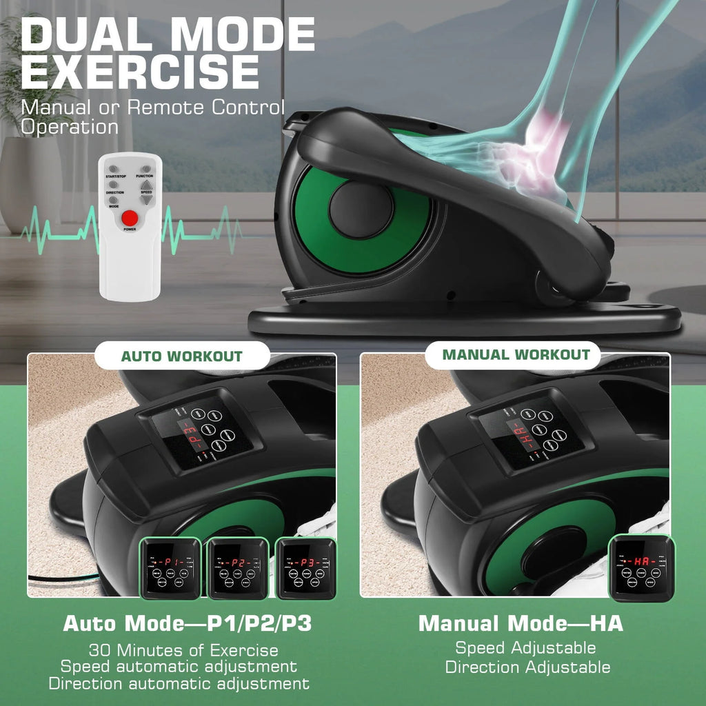 Under Desk Elliptical Pedal Exerciser with Remote & Data Monitor A725