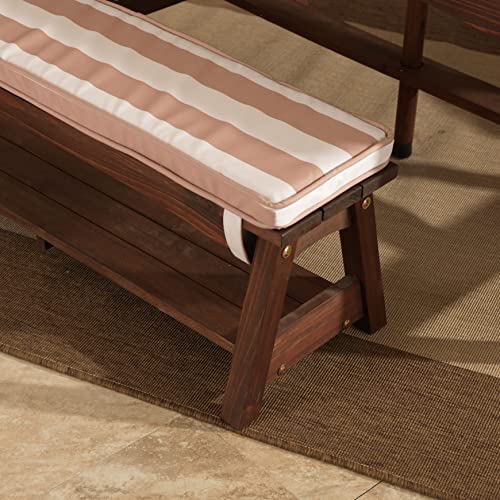 Outdoor Wooden Table & Bench Set with Cushions and Umbrella U68203