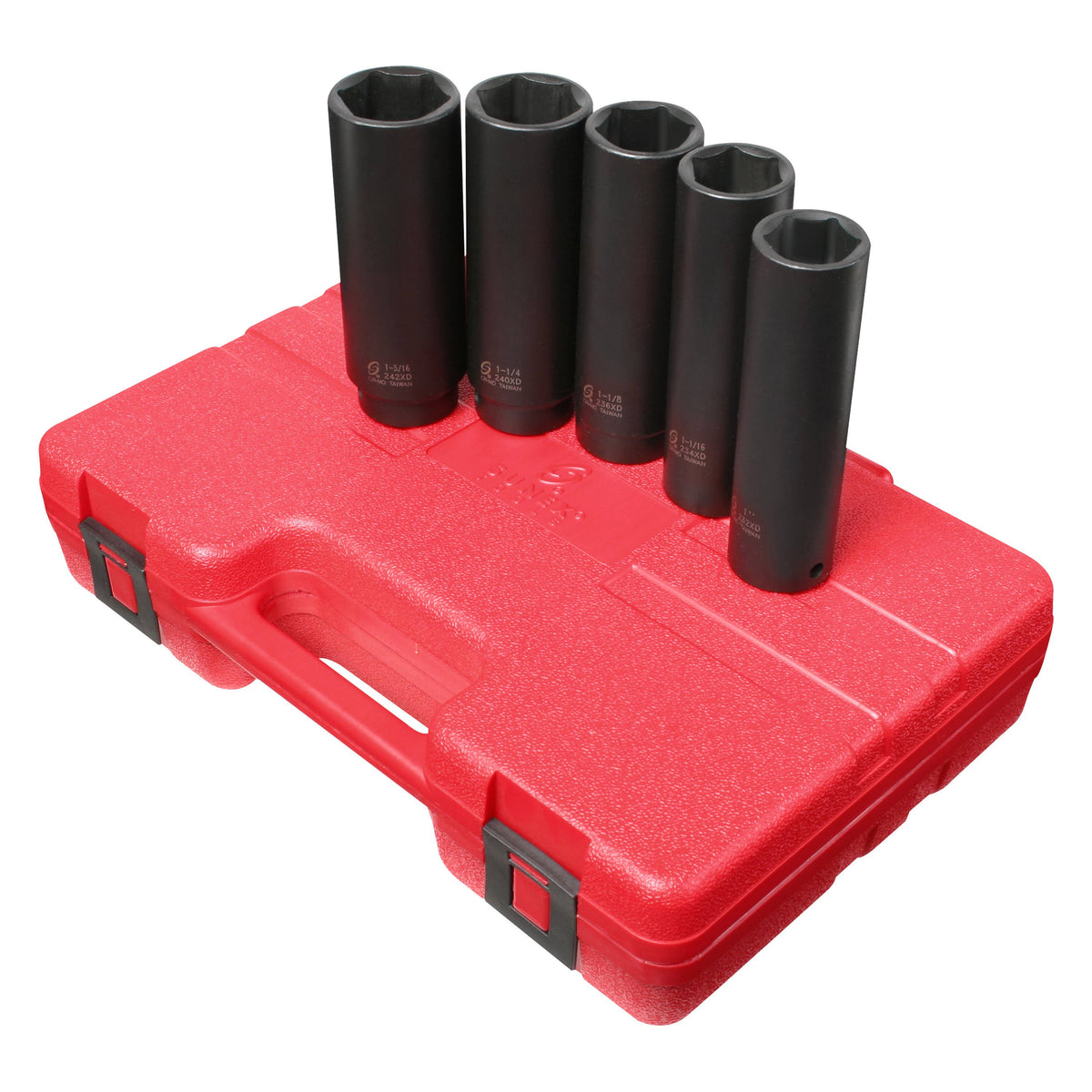 5 Piece 1/2x22 Drive 6 Point Extra Deep SAE Impact Socket Set I512012