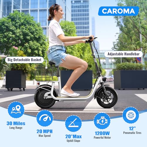 800W/1200W Electric Scooter with Seat, 48V Battery, Foldable C7458