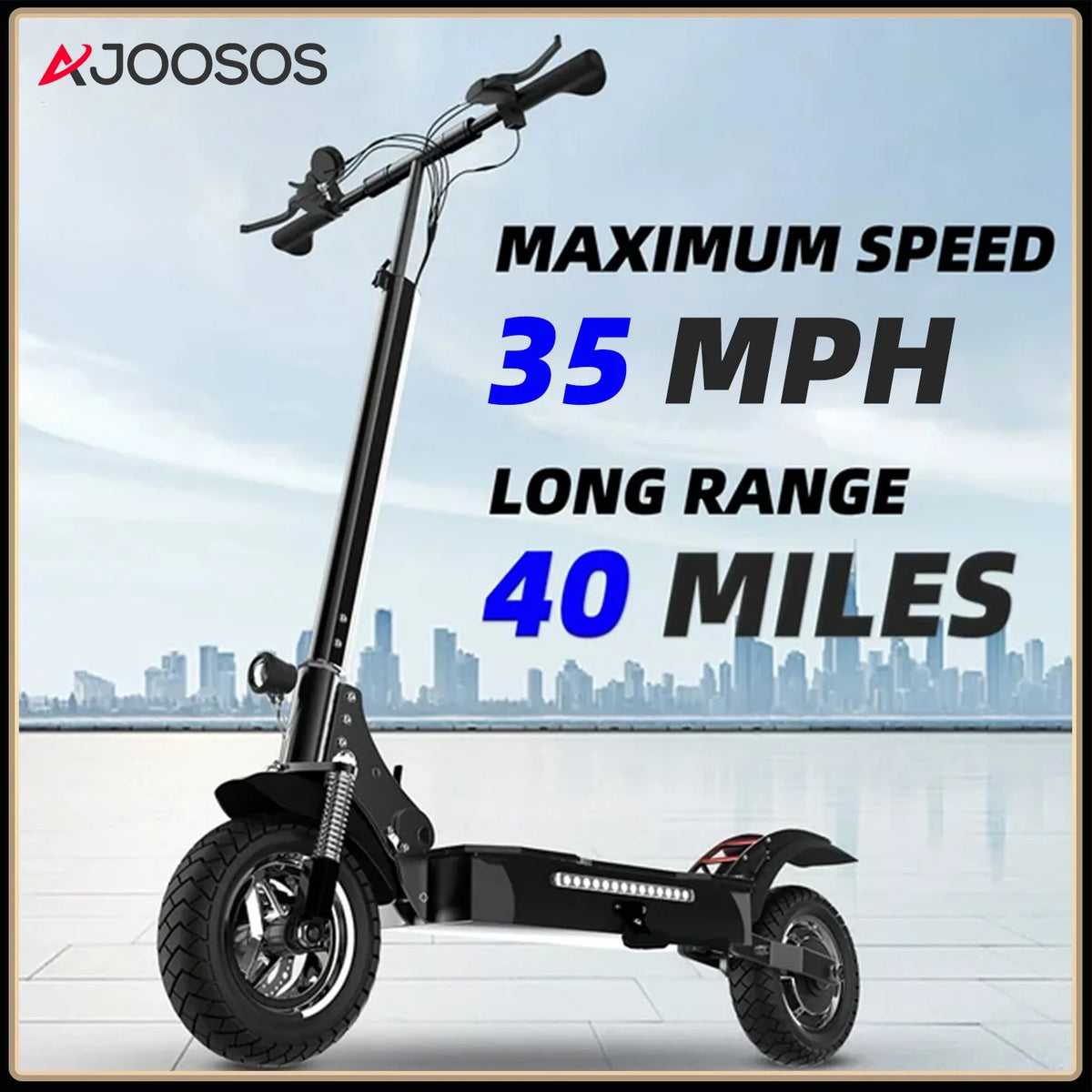 Electric Scooter 35 mph 40 Miles 1300W Foldable J935115