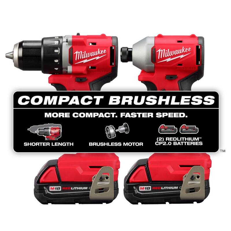 18V Lithium-Ion Brushless Cordless 4-Tool Combo Kit with 2-Batteries, Charger and Tool Bag I528