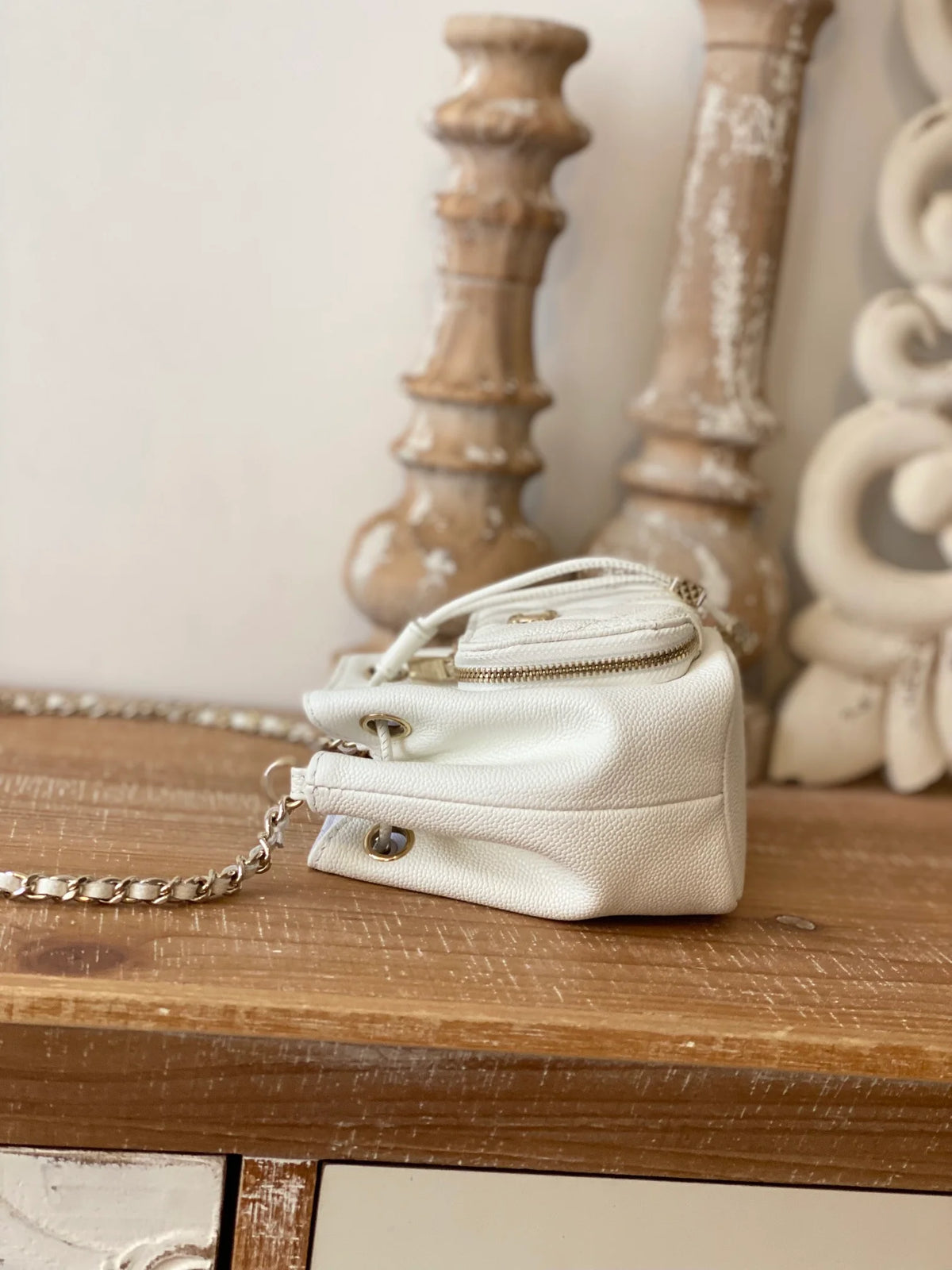Mini Bucket Bag With Strap White L52164
