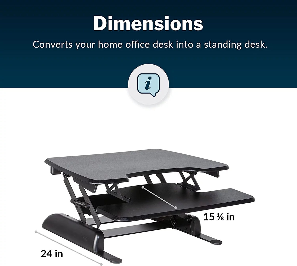 Adjustable 2-Tier Standing Desk Converter Black A642