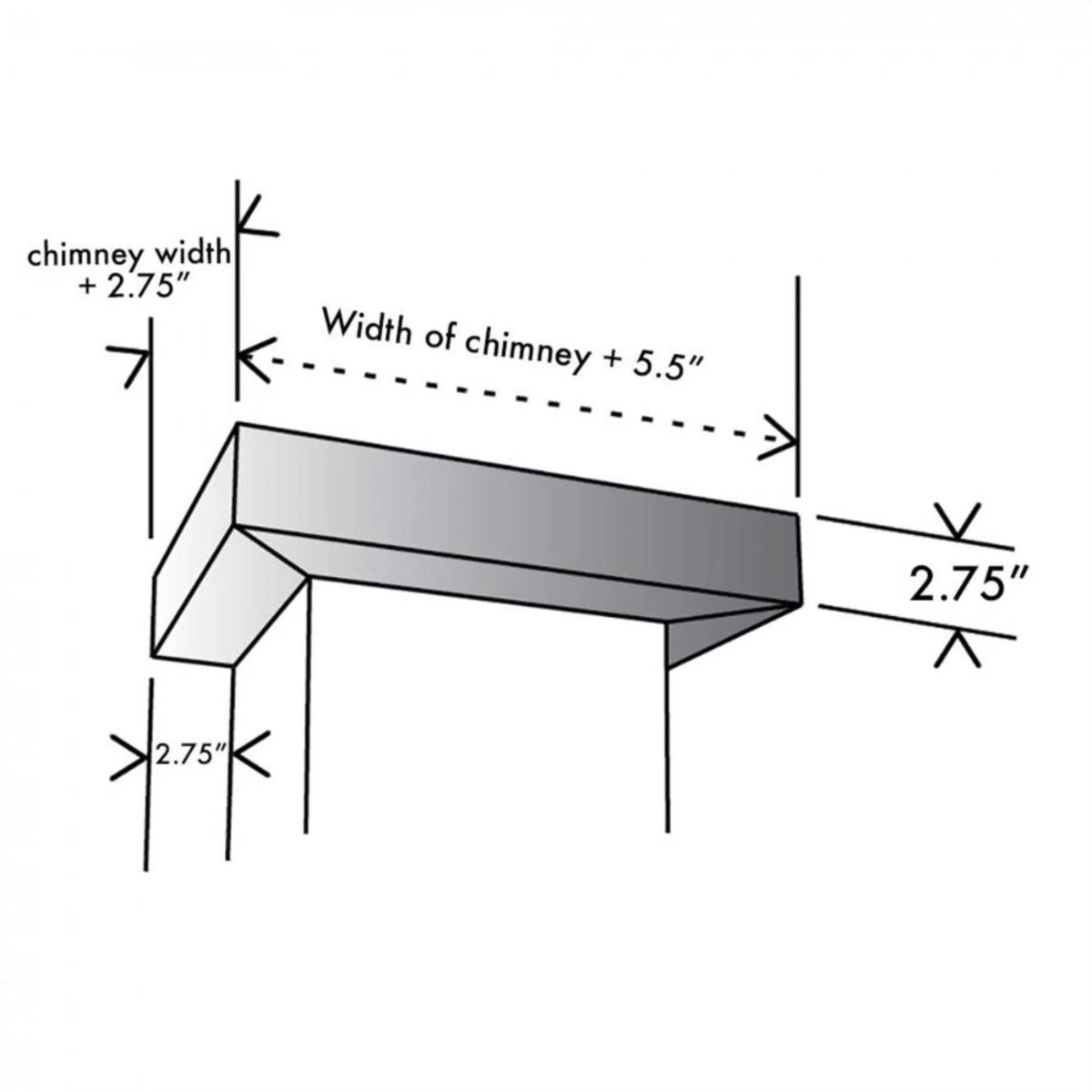 Crown Molding Profile for Wall Mount Range Hoods C43585