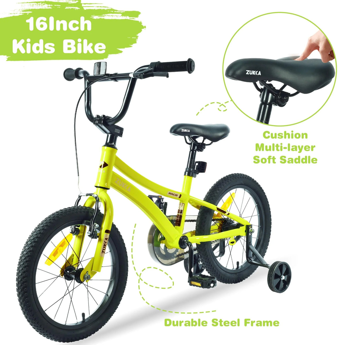 Blue 16 Kids Bike with Auxiliary Wheel V908876