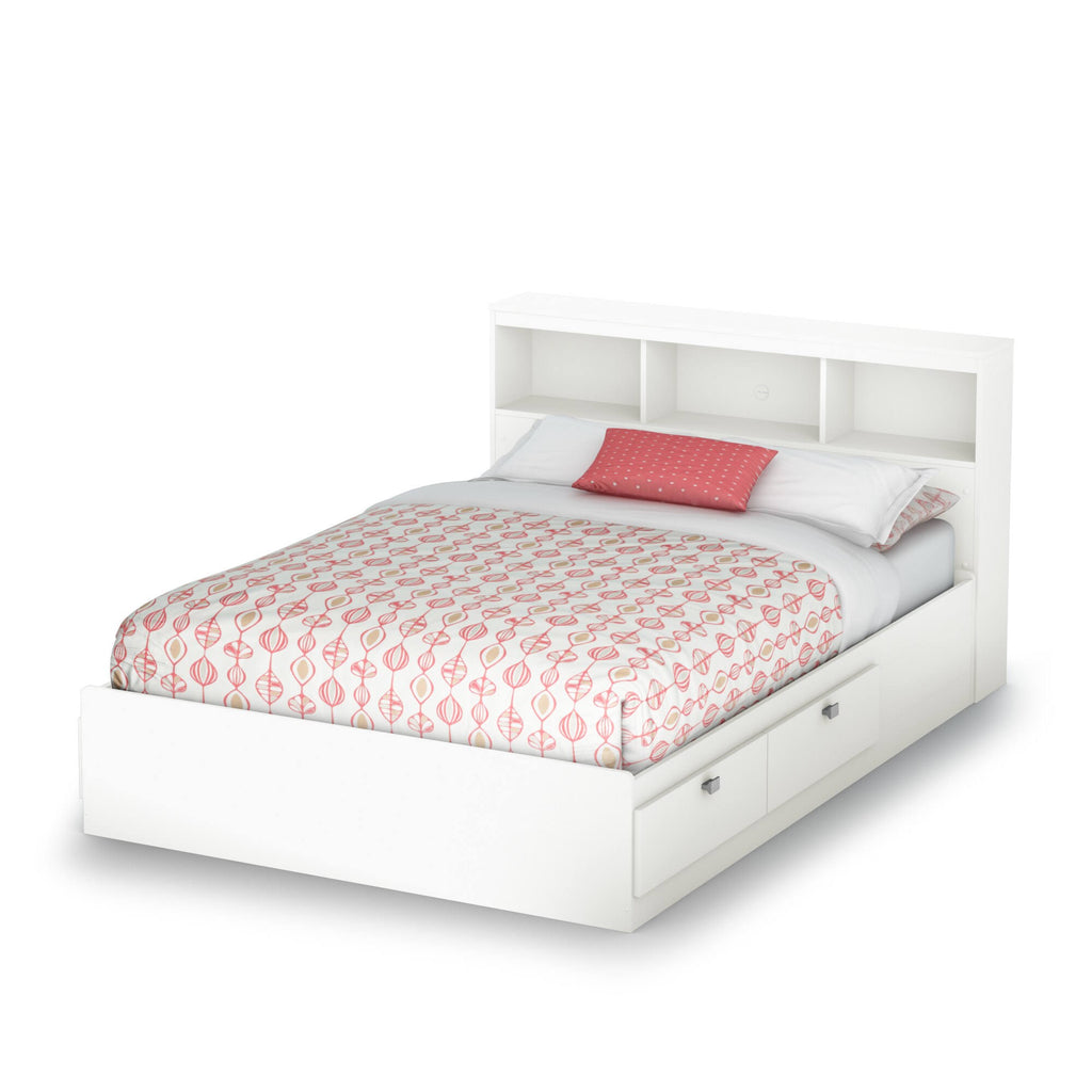 White Full Bookcase Headboard U89815