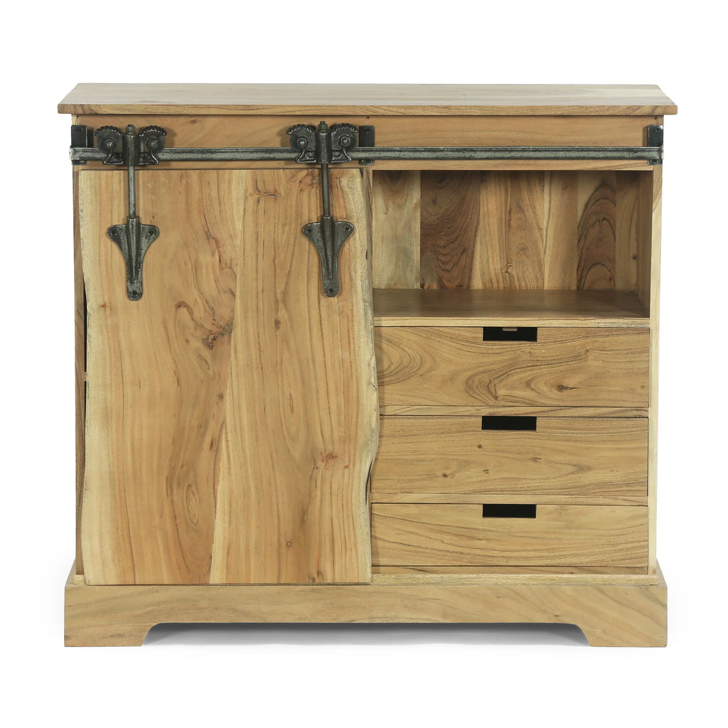 Acacia Wood Live Edge Sideboard with Sliding Door G22744