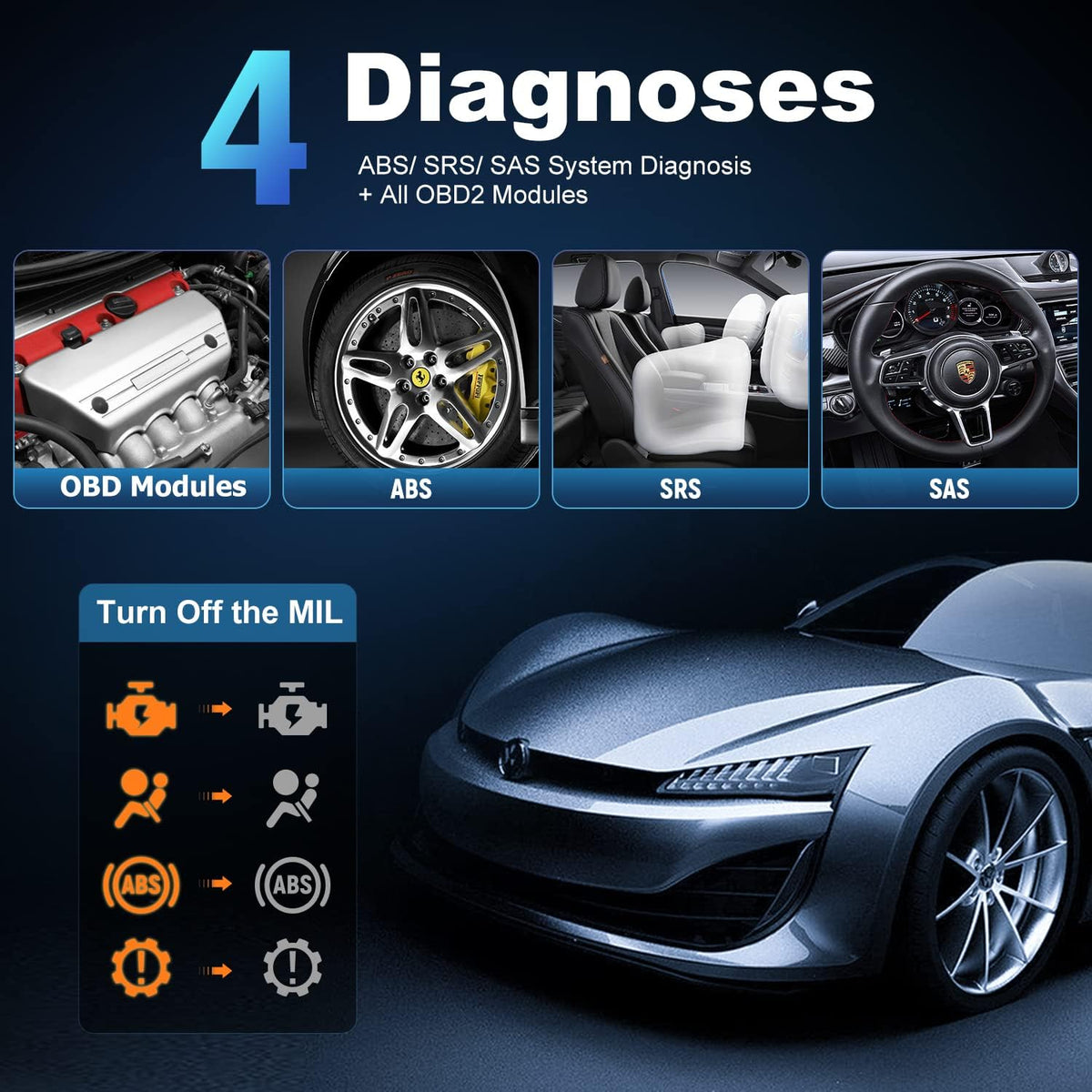OBD2 Scanner ABS SRS Bidirectional Scan Tool X932